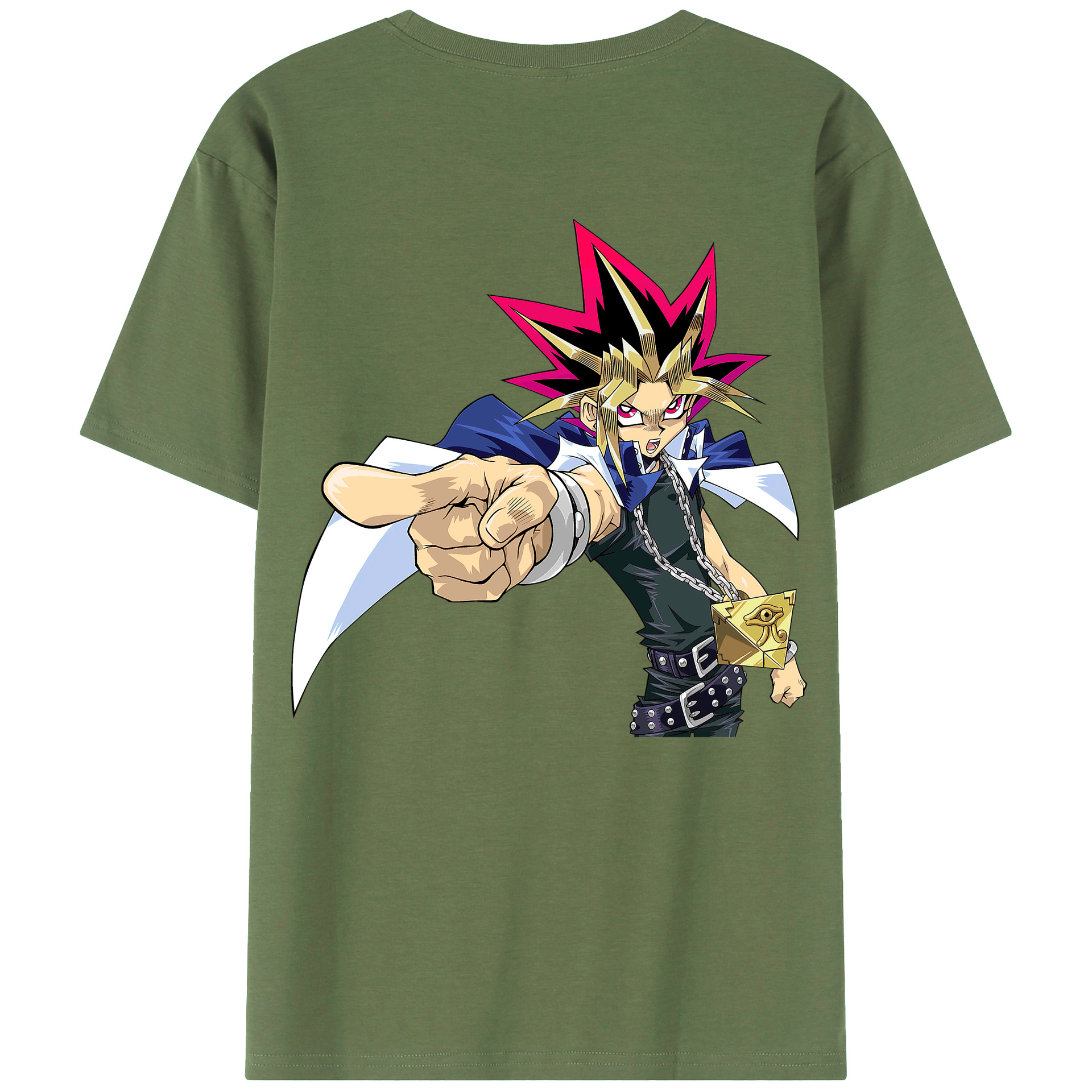 （画像用） 遊☆戯☆王 Yu-Gi-Oh! 綿100％ メンズ半袖Tシャツ（バックプリント） 通気性